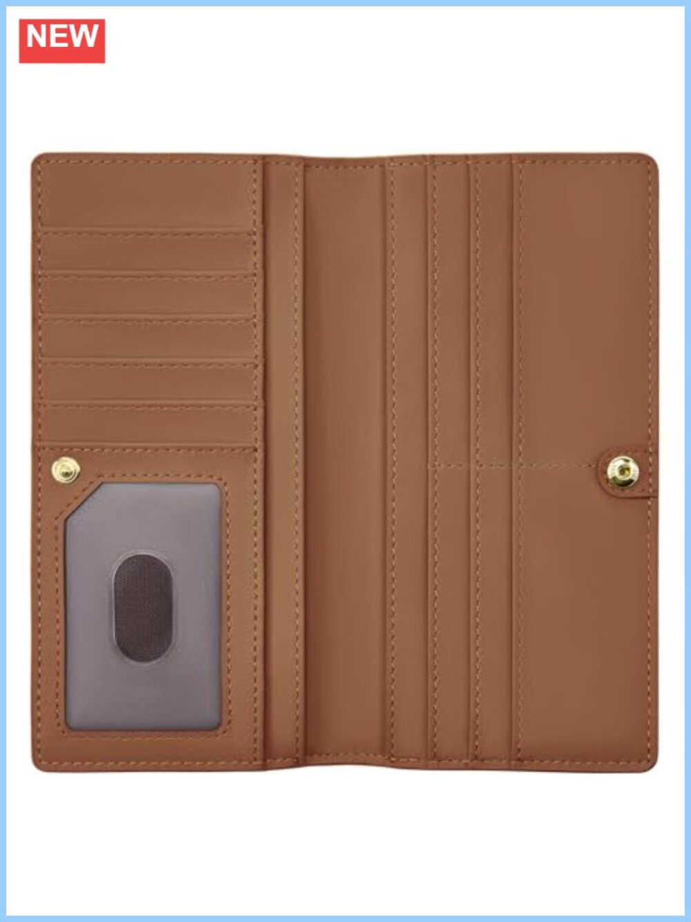 Slim RFID Blocking Wallet for Women - Minimalist Faux Leather Card Holder with